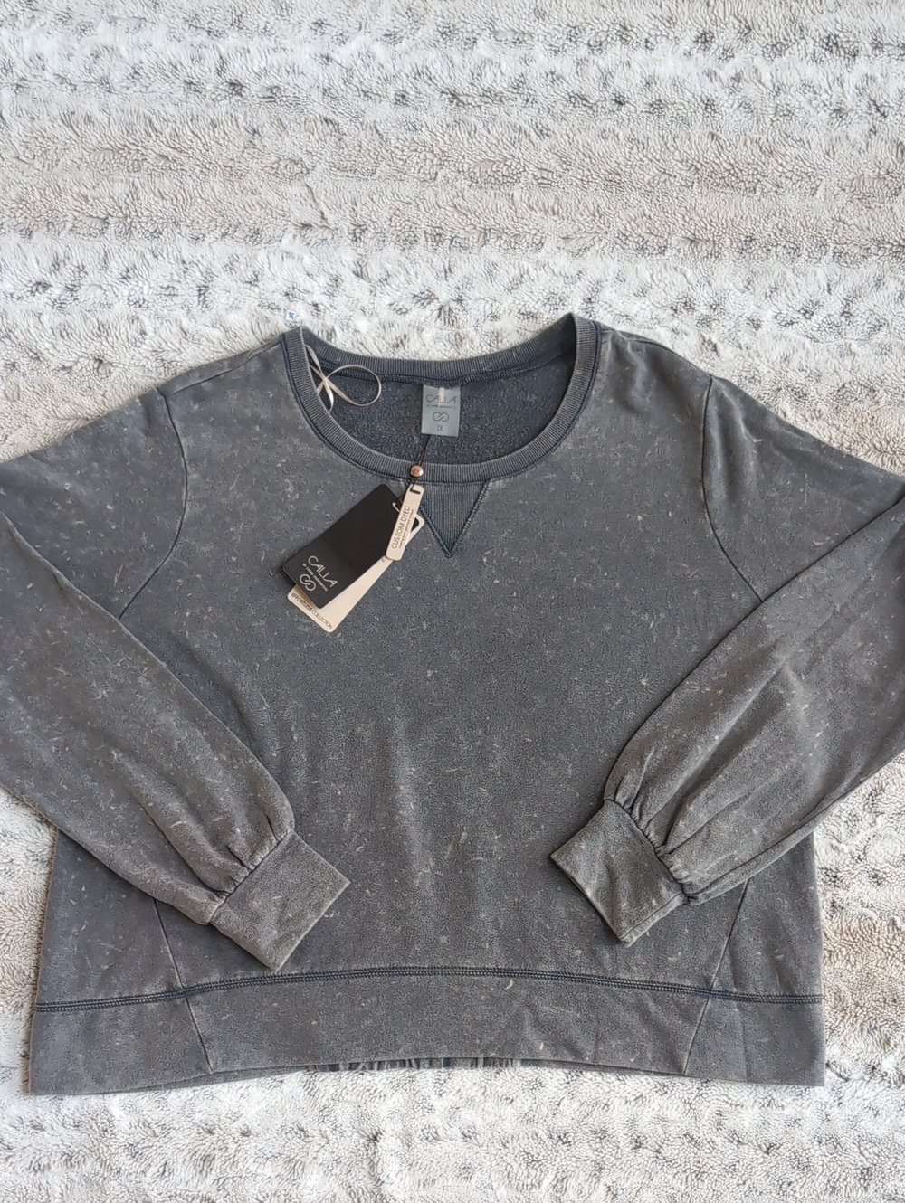 Calia Effortless Lightweight Graphite Pullover Sweatshirt